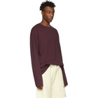 Essentials Burgundy Boxy Long Sleeve T-Shirt