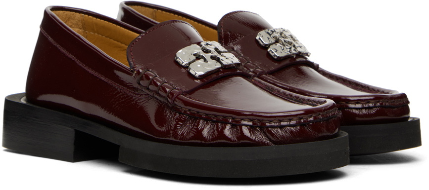 GANNI Burgundy Butterfly Loafers GANNI