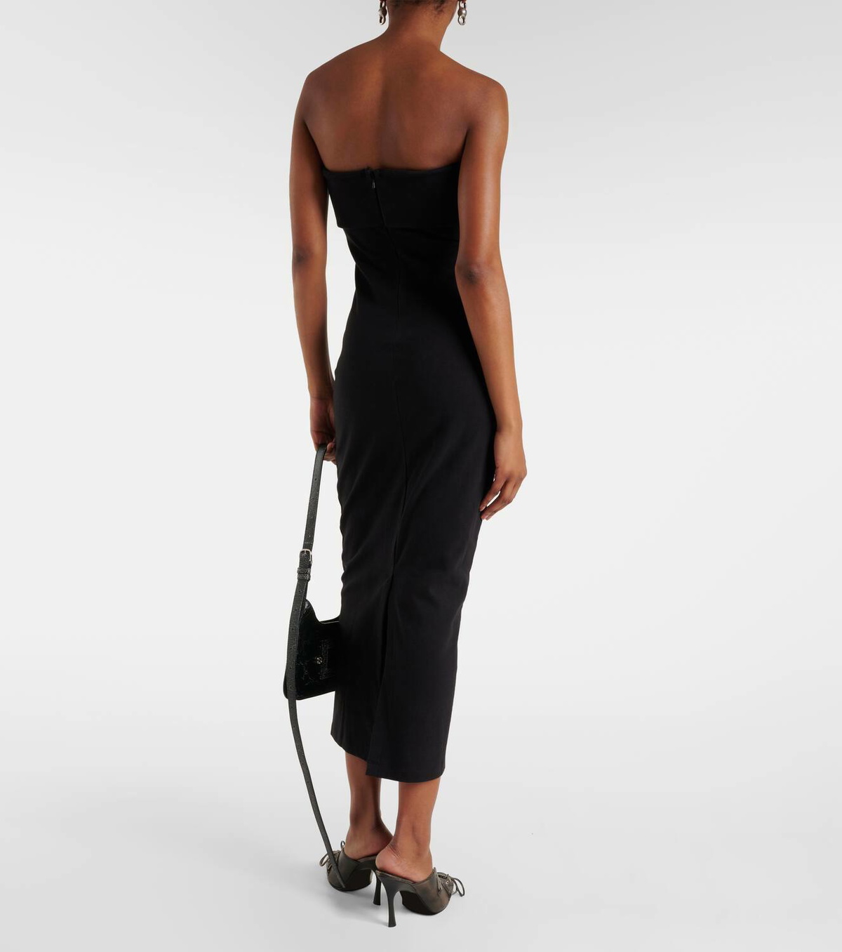 white christmas dresses Navy Side Slit Maxi Dress - Hand Beaded Cotton with UPF 50+ main image 1