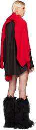 sacai Red Suiting & Wool Knit Minidress
