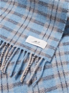 Mr P. - Fringed Checked Wool-Blend Scarf
