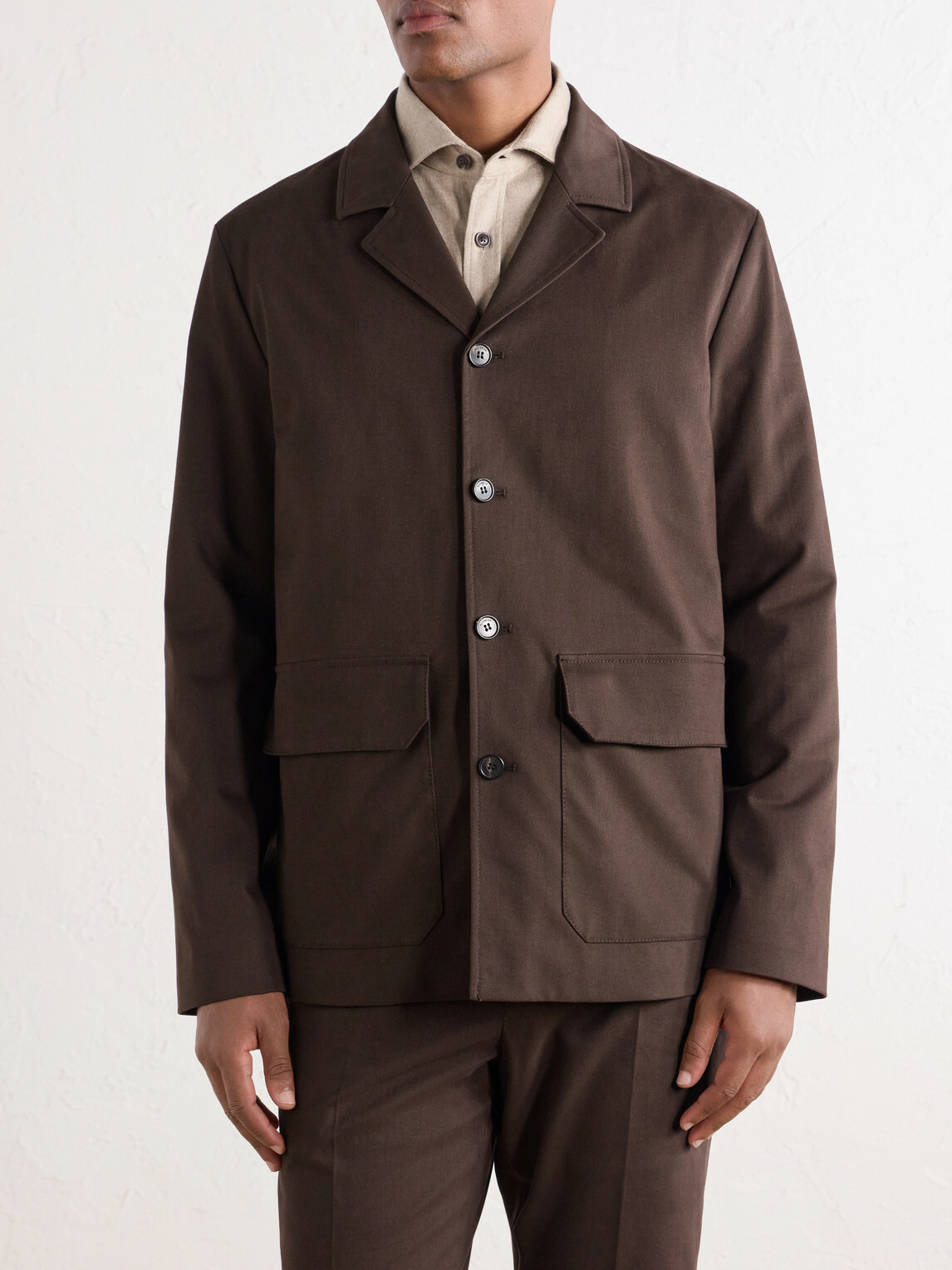 Slowear - Cotton and Cashmere-Blend Gabardine Blouson Jacket - Brown