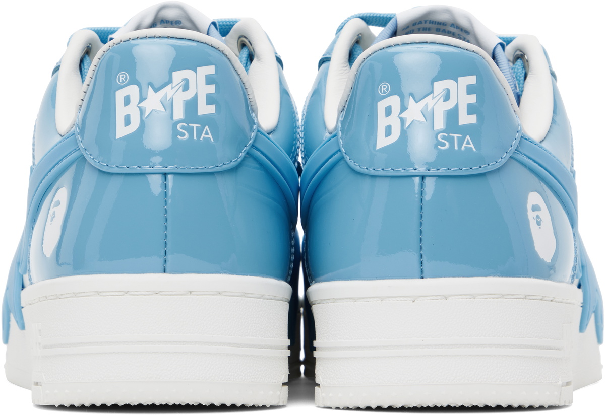 Bape Sky Blue and White Sneakers A Bathing Ape Bape Sta Patent Leather Blue White The A  main image 4
