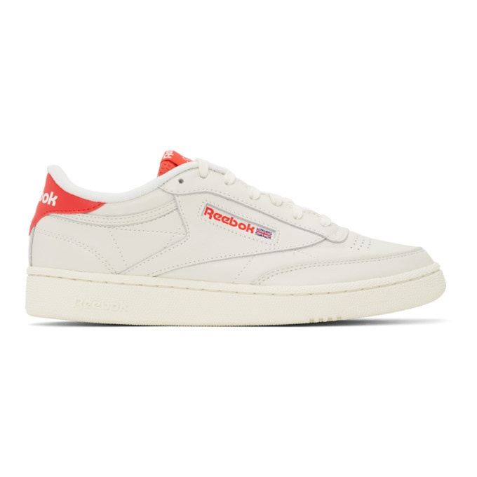 Photo: Reebok Classics Off-White and Red Club C 85 Sneakers