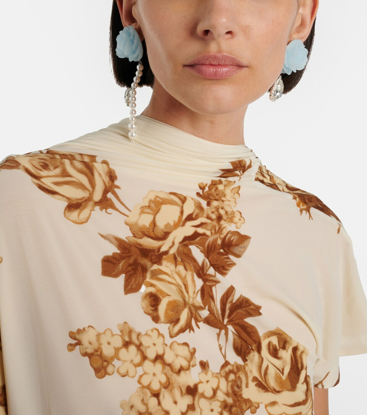 Magda Butrym Rose embellished drop earrings