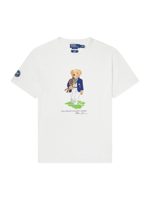 Photo: Polo Ralph Lauren - Wimbledon Logo-Printed Cotton-Jersey T-Shirt - White