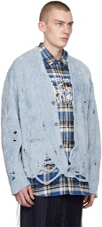 Doublet Blue Embroidered Cardigan