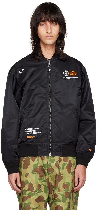 Photo: AAPE by A Bathing Ape Black Light Weight Bomber