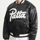 Patta Men's Script Logo Satin Varsity Jacket in Black