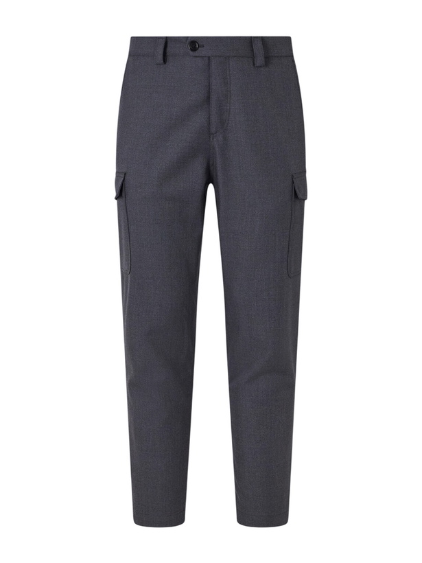 Photo: Brunello Cucinelli - Tapered Virgin Wool-Twill Cargo Trousers - Gray