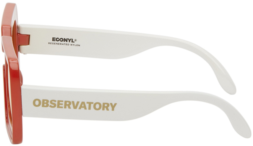 The Animals Observatory Kids Red & White Rectangular Sunglasses