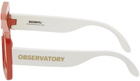 The Animals Observatory Kids Red & White Rectangular Sunglasses