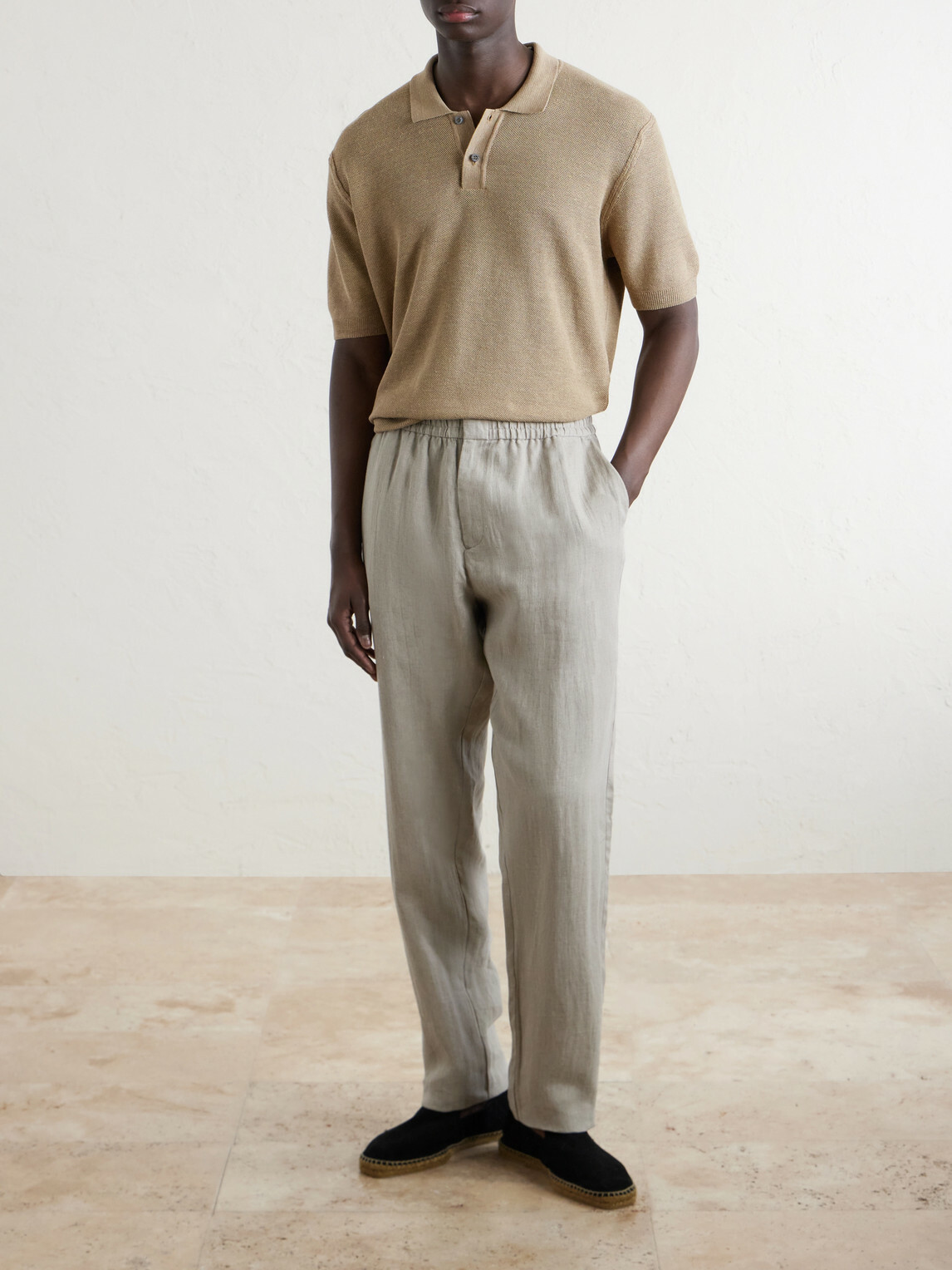 Sunspel - Slim-Fit Straight-Leg Linen Trousers - Neutrals