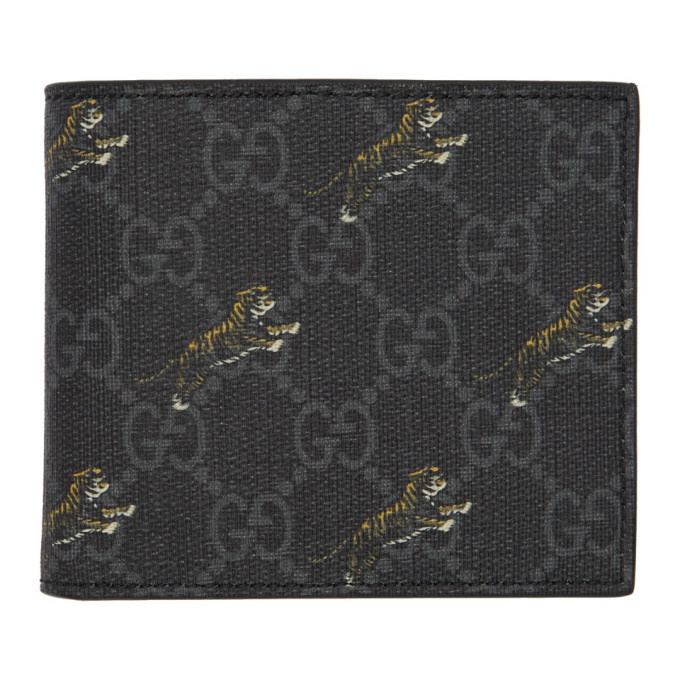 Photo: Gucci Black GG Supreme Tiger Wallet