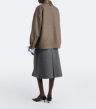 Prada Layered pleated wool midi skirt