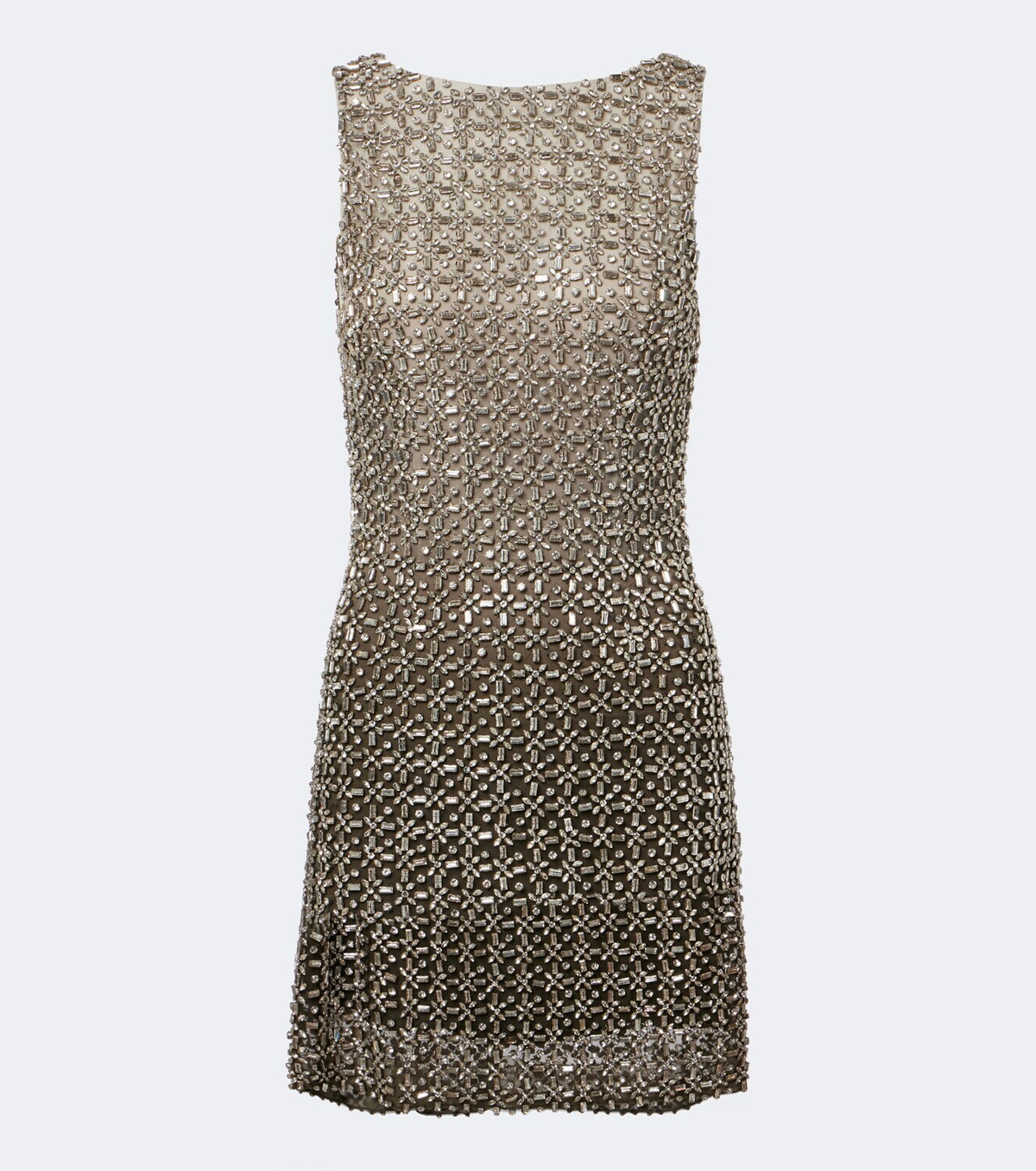 Là Fuori Gilded crystal-embellished minidress