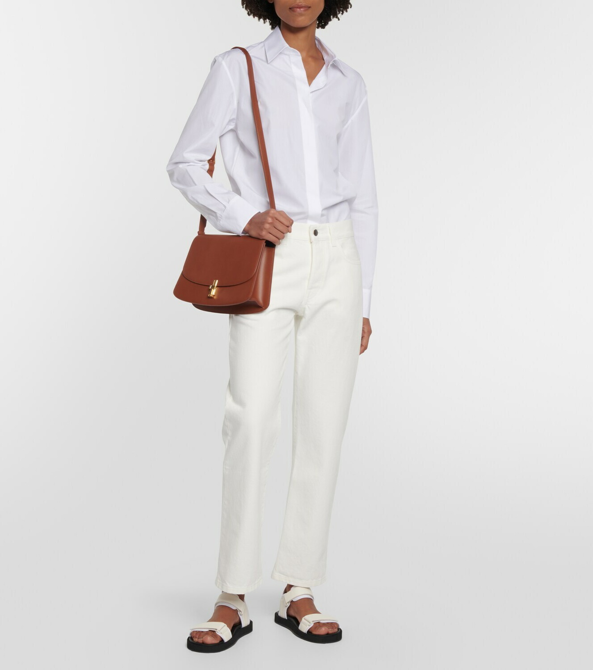 The Row Hook and Loop leather sandals The Row