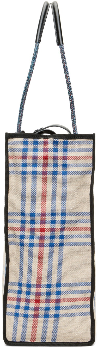 Vivienne Westwood Beige Tartan Elena Folded Shopper Tote