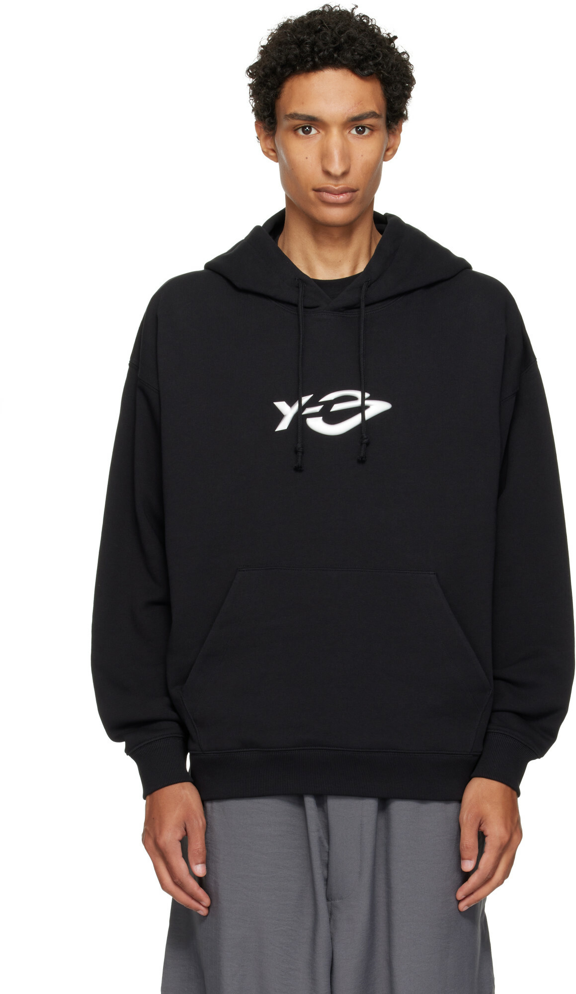 Y-3 Black Terry Liquid Logo Hoodie