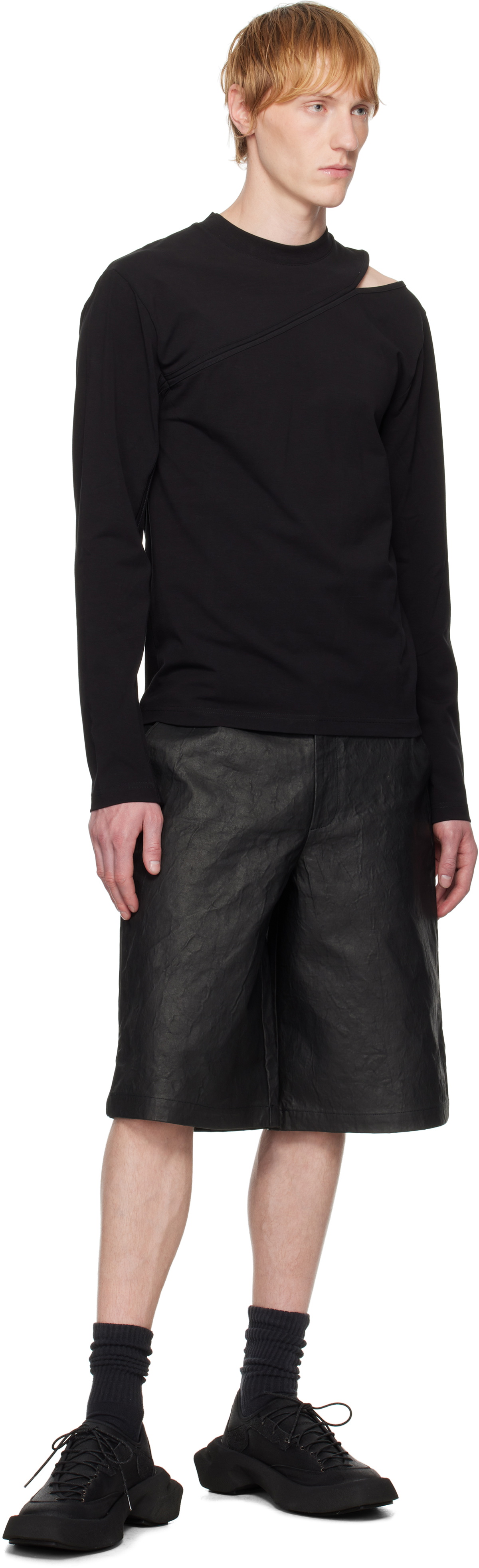 HELIOT EMIL Black Pleistos Long Sleeve T-shirt Heliot Emil