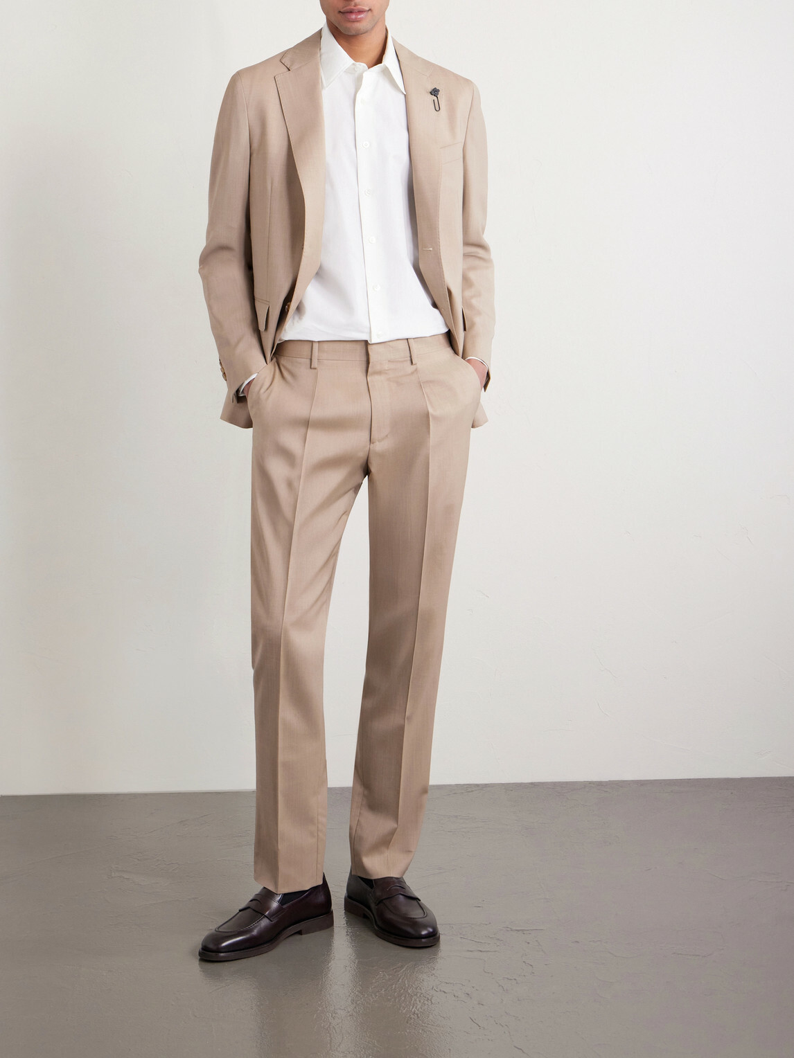 Lardini - Straight-Leg Virgin Wool Suit Trousers - Neutrals