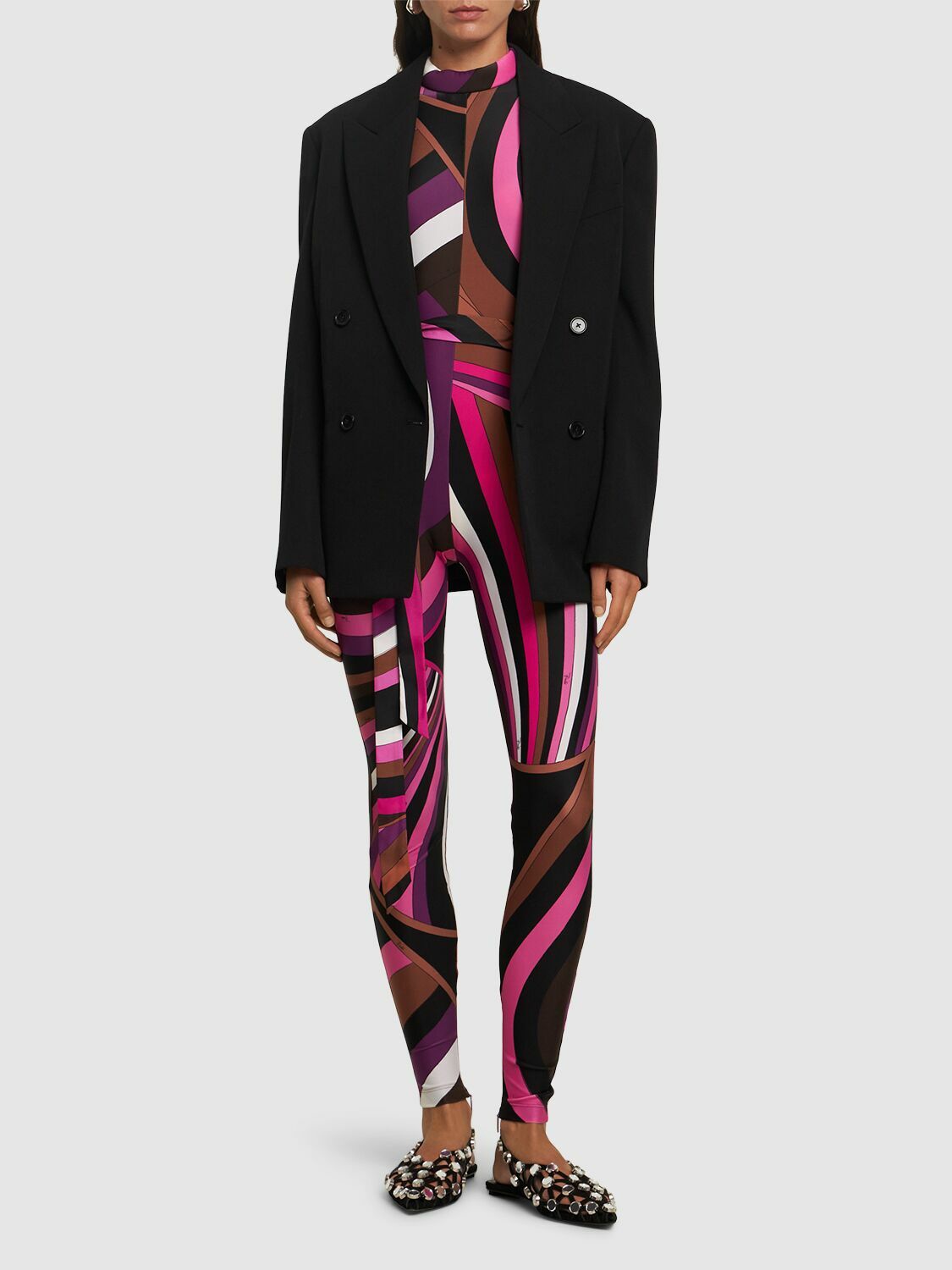 ボトムスその他 Emilio Pucci FW24 PANTALONE (4UJT354U623 999) Pucci - Printed silk twill wide pants Emilio Pucci