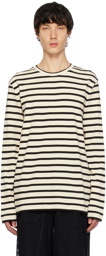 Jil Sander Off-White & Black Striped Long Sleeve T-shirt