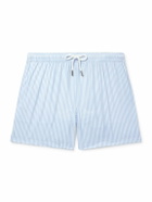 Thom Sweeney - Straight-Leg Mid-Length Striped Swim Shorts - Blue