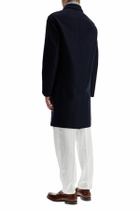 HARRIS WHARF LONDON single-breasted pressed wool coat Blue