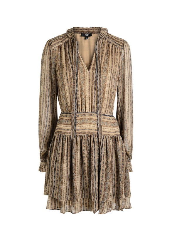 Photo: Paige Nantes Patterned Silk-chiffon Mini Dress Brown