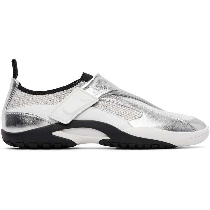 Photo: Lanvin Silver LNV1 Crinkled Metallic Leather Sneakers