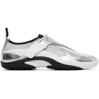 Lanvin Silver LNV1 Crinkled Metallic Leather Sneakers