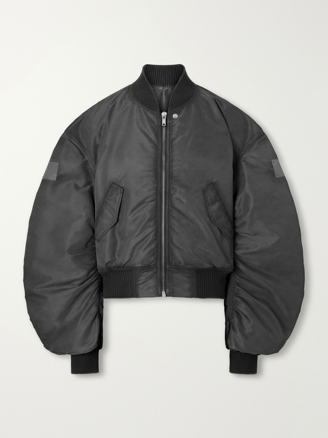 Rick Owens - Cropped Appliquéd Shell Bomber Jacket - Gray