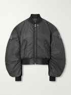 Rick Owens - Cropped Appliquéd Shell Bomber Jacket - Gray