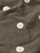 Karu Research - Camp-Collar Embroidered Cotton Shirt - Green