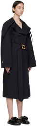 JW Anderson Black Cotton Trench Coat