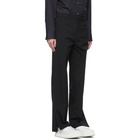 System Black Wool Side Split Trousers