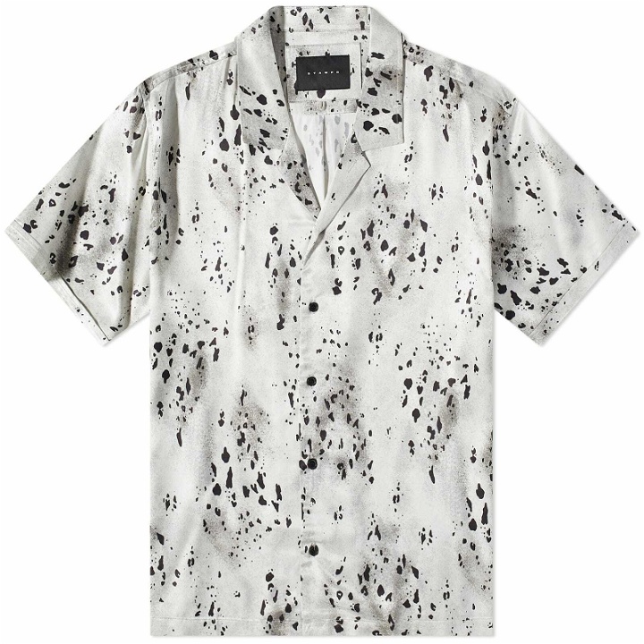 Photo: Stampd Men's Printed Camp Collar Vacation Shirt in Grey Leopard