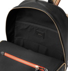 Paul Smith - Striped Webbing-Trimmed Full-Grain Leather Backpack - Black
