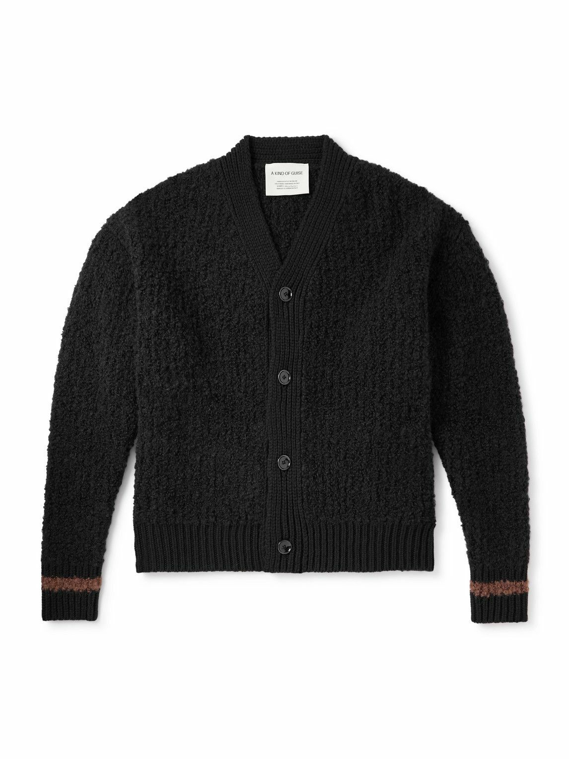 A Kind Of Guise - Ribbed-Knit Virgin Wool-Blend Cardigan - Black