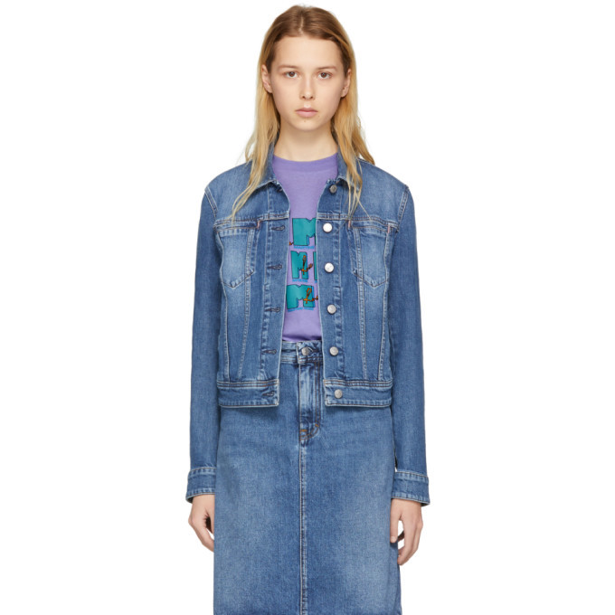 Acne Studios Bla Konst Blue Denim Cliff Jacket Acne Studios Bla Konst