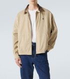 Prada Leather-trimmed cotton blouson jacket