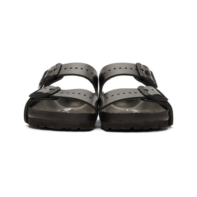 Rick Owens Black Birkenstock Edition Leather Arizona Extro Sandals