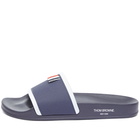 Thom Browne Men's Rubber Pool Slide in Navy