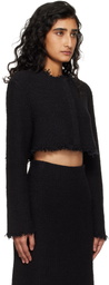 Jil Sander Black Boucle Long Sleeves Cropped Jacket