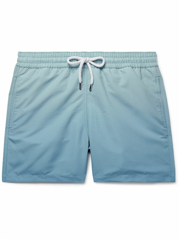 Photo: Frescobol Carioca - Straight-Leg Short-Length Dégradé Swim Shorts - Blue