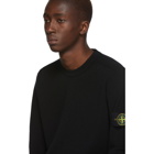 Stone Island Black Rib Knit Yoke Sweater