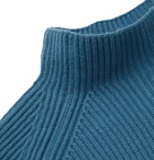 Loro Piana - Ribbed Baby Cashmere Mock-Neck Sweater - Blue