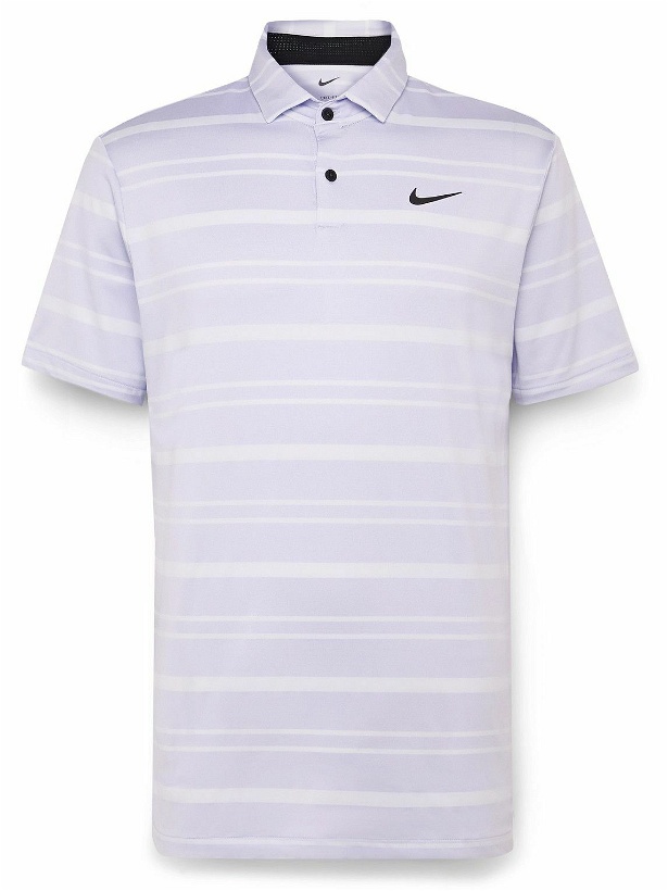 Photo: Nike Golf - Tour Striped Dri-FIT Golf Polo Shirt - Purple