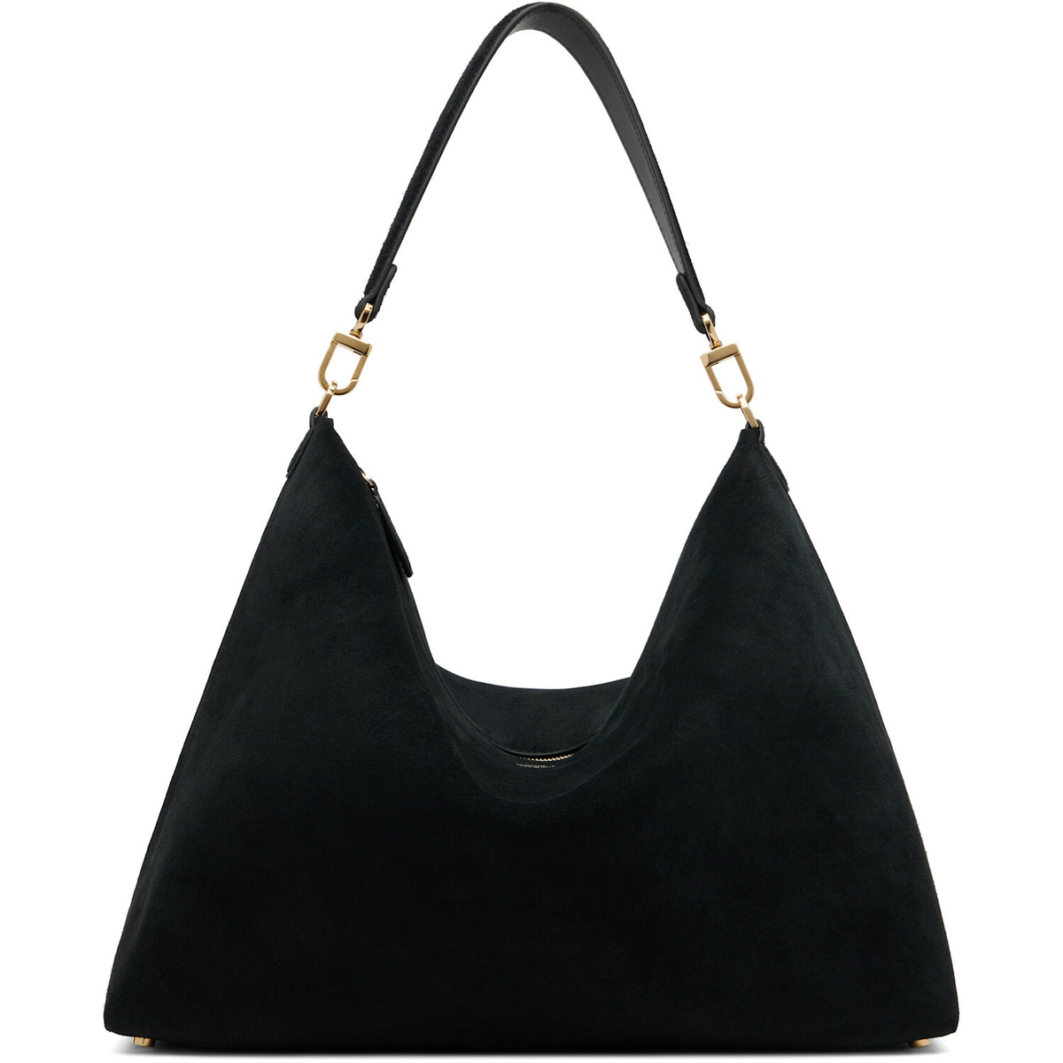 TOTEME Black Medium Bevel Suede Bag